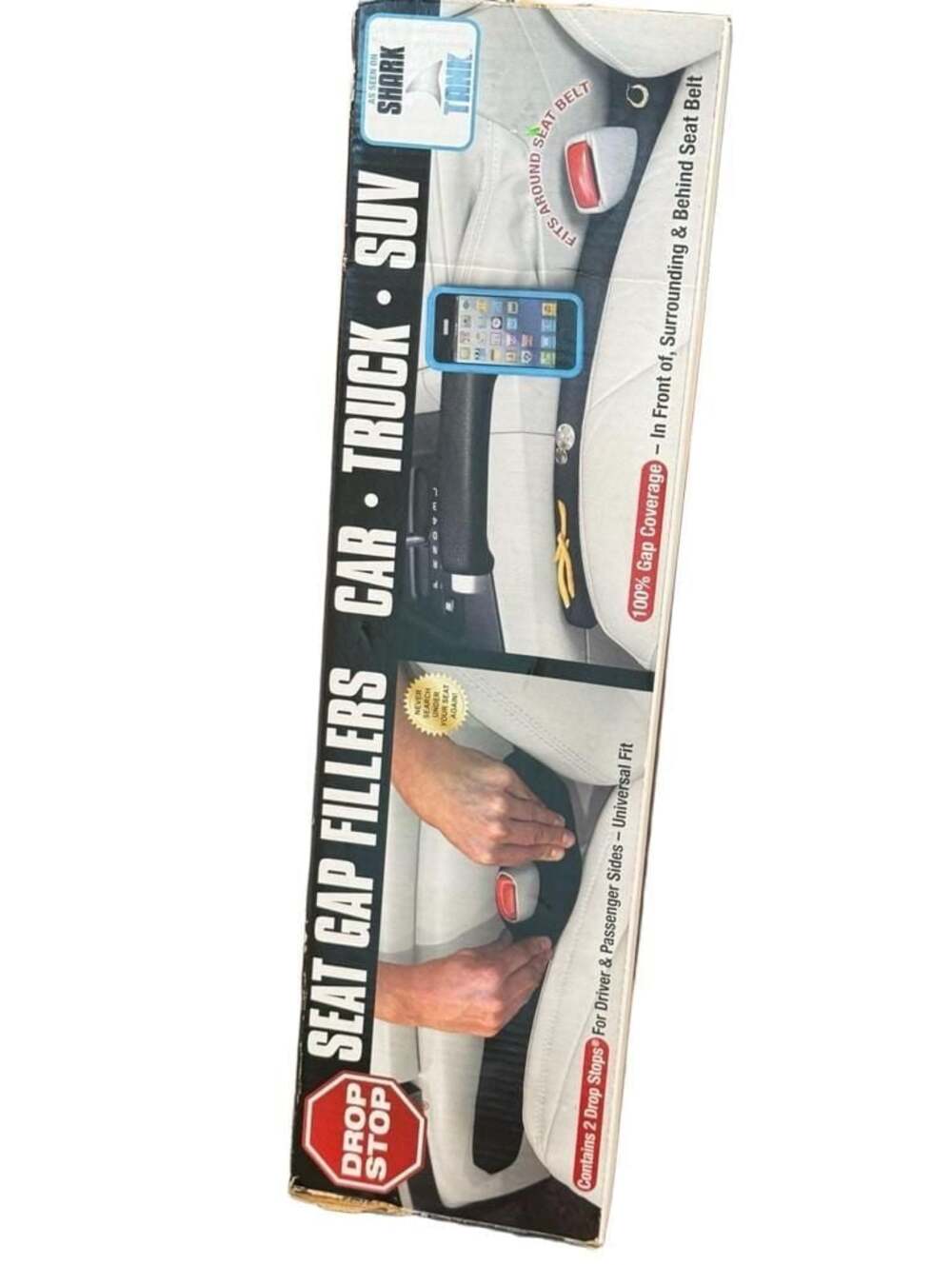 Drop Stop The Original Patented Car Seat Gap Filler (shark tank)Set of 2 NIB